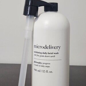 PHILOSOPHY MICRODELIVERY EXFOLIATING FACE WASH FINE GRAIN-32 oz- SEALED & PUMP